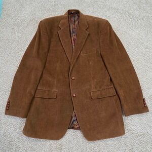 LRL Ralph Lauren Brown Corduroy Two Button Blazer Sport Coat Jacket Mens 42L